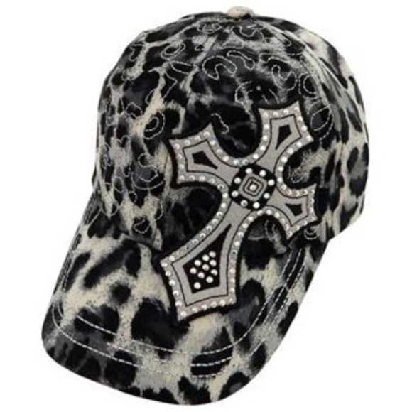 Accessories - LEOPARD BLACK CROSS HAT